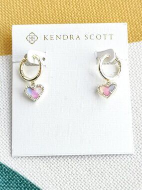 Kendra Scott Ari Heart Watercolor Earrings NEW